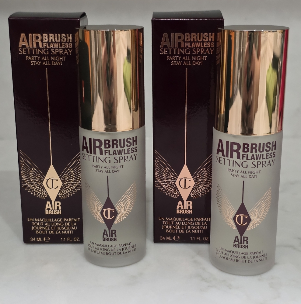 NIB Charlotte Tilbury Airbrush Flawless Setting Spray Size 1.1oz (2 Bottles)